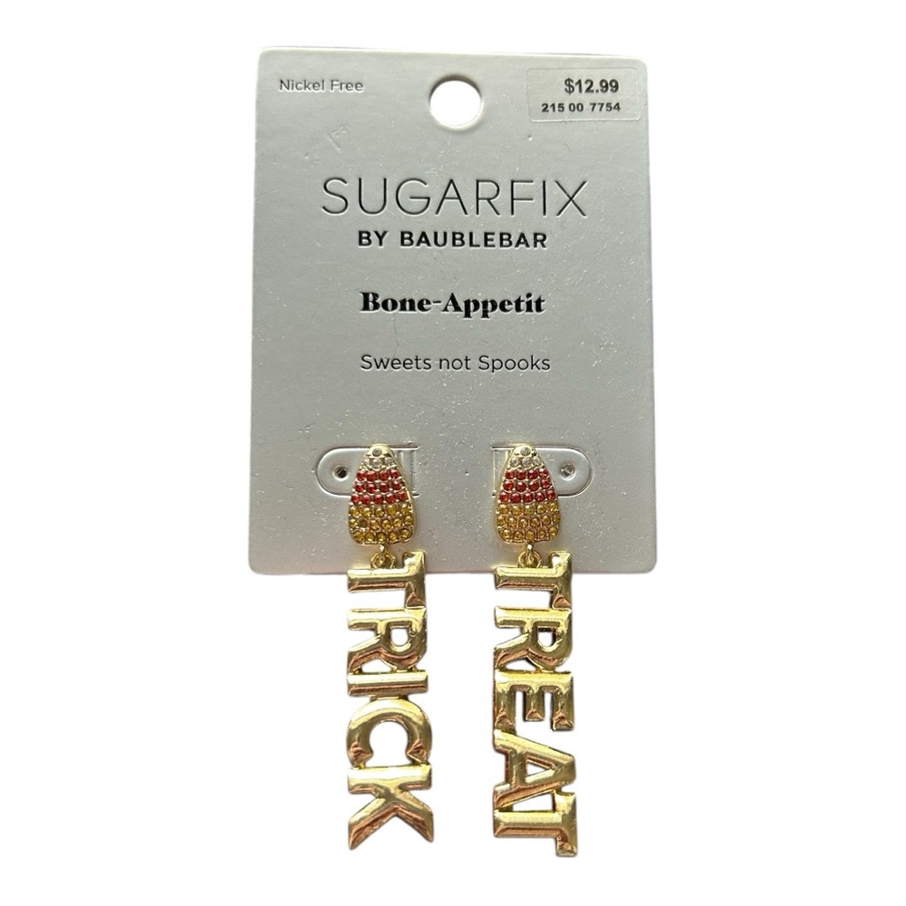 Sugarfix by BaubleBar Gold Red Bone Appetit Candy Trick Treat Dangle Earrings